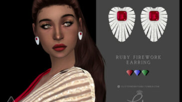 Ruby Firework Earrings by Glitterberryfly at TSR