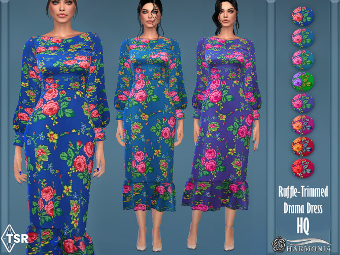 Ruffle-trimmed Drama Dress by Harmonia at TSR