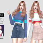 SAGI Striped Crop Top by Helsoseira at TSR