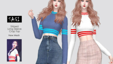 SAGI Striped Crop Top by Helsoseira at TSR