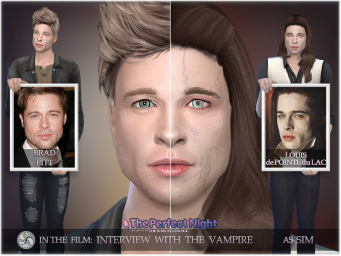 SIM Brad Pitt as vampire Louis by BAkalia at TSR