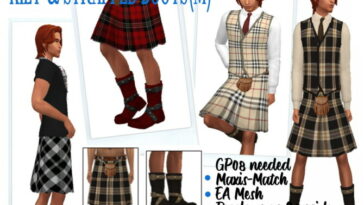 SIMMIEV’S KILT (M) & GP08 STRAPPED BOOTS at Sims4Sue