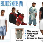 SP08 BELTED SHORTS (M) at Sims4Sue