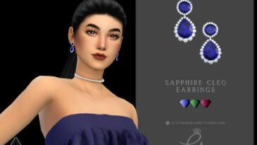 Sapphire Cleo Earrings by Glitterberryfly at TSR