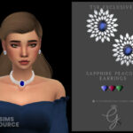 Sapphire Peacock Earrings by Glitterberryfly at TSR