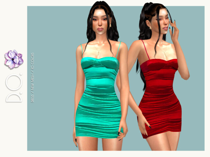 Satin Mini Dress DO122 by D.O.Lilac at TSR