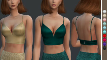 Satin Triangle Bralette Top by ekinege at TSR