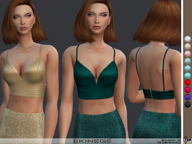 Satin Triangle Bralette Top by ekinege at TSR