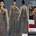 Saweetie’s Sparkly Gown by sims2fanbg at TSR