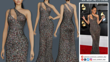 Saweetie’s Sparkly Gown by sims2fanbg at TSR