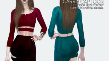 Scoop Neck Top Set by carvin captoor at TSR