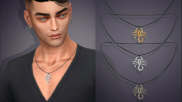 Scorpion Pendant Male Necklace by feyona at TSR