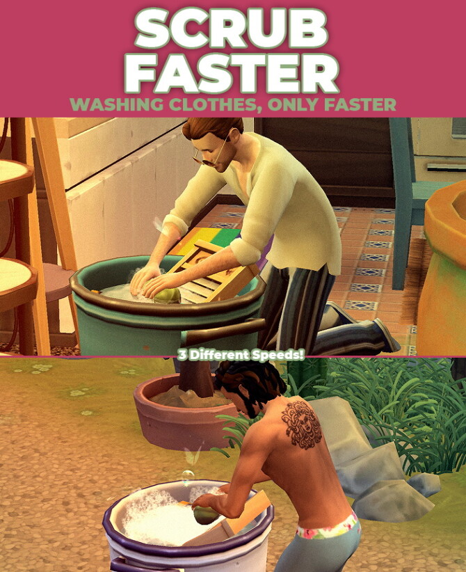 Scrub Faster – Perform Wash Tub Interactions Faster at Mod The Sims 4