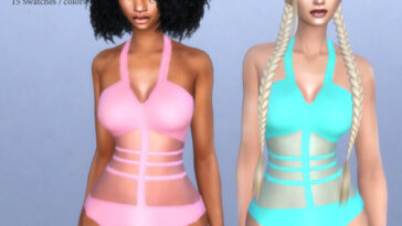 Sheer Full Swimsuit by pizazz at TSR