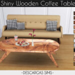 Shiny Wooden Coffee Table at Descargas Sims