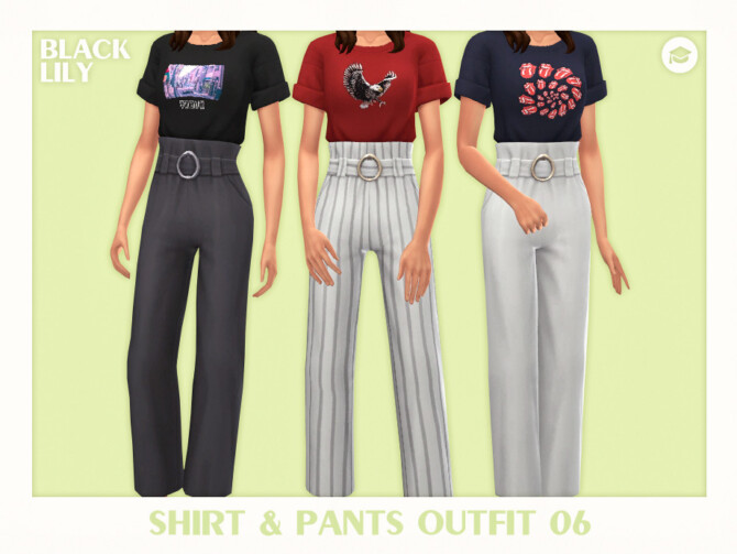 Shirt & Pants Outfit 06 by Black Lily at TSR