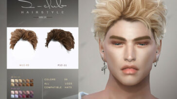 Short curly hair for male by S-Club WM at TSR