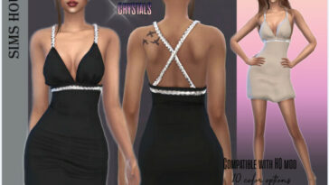 Short dress with crystals by Sims House at TSR