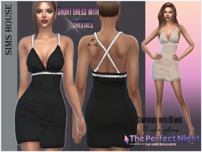 Short dress with crystals by Sims House at TSR