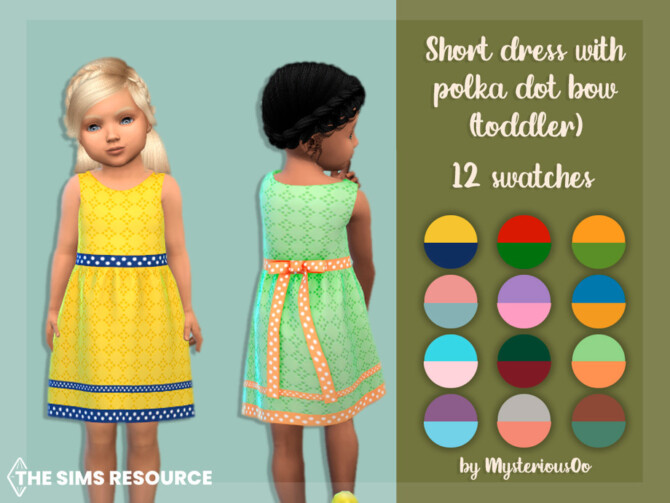 Short dress with polka dot bow (toddler) by MysteriousOo at TSR