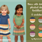 Short dress with striped pleated skirt (toddler) by MysteriousOo at TSR