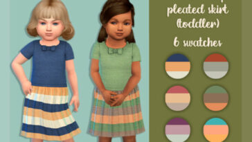 Short dress with striped pleated skirt (toddler) by MysteriousOo at TSR