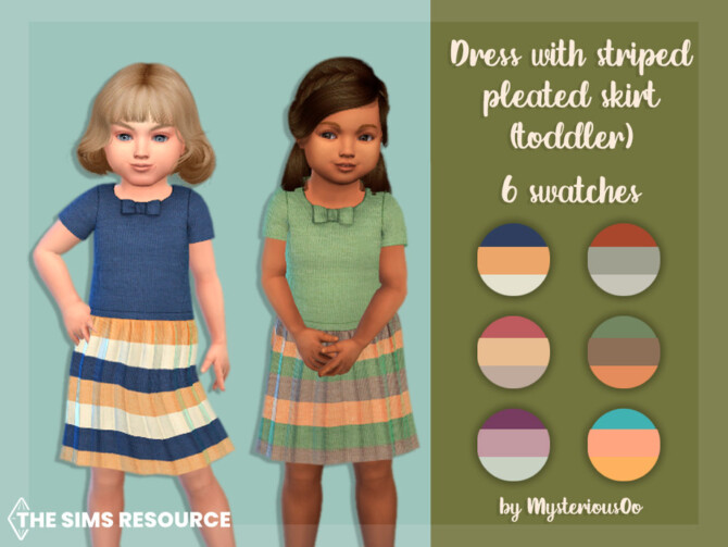 Short dress with striped pleated skirt (toddler) by MysteriousOo at TSR