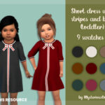 Short dress with stripes and bow (toddler) by MysteriousOo at TSR