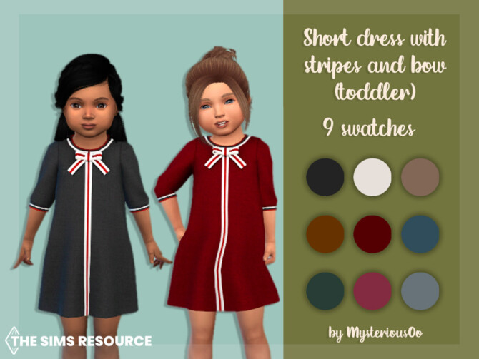 Short dress with stripes and bow (toddler) by MysteriousOo at TSR