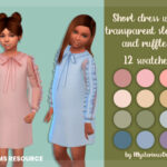 Short dress with transparent sleeves and ruffles by MysteriousOo at TSR