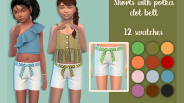 Shorts with polka dot belt by MysteriousOo at TSR