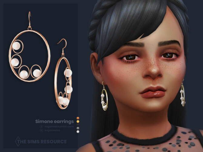 Simone earrings Kids version by sugar owl at TSR