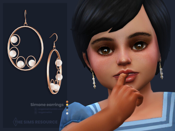 Simone earrings Toddlers version by sugar owl at TSR