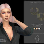 Simple Gold Earrings by Glitterberryfly at TSR