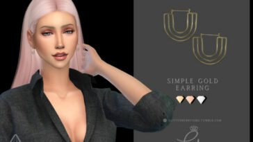 Simple Gold Earrings by Glitterberryfly at TSR