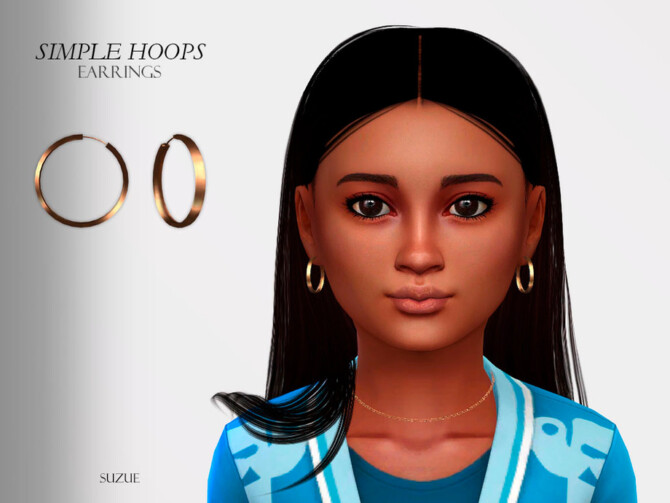 Simple Hoops Earrings Child by Suzue at TSR