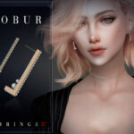 Simple diamond pearl earrings by Bobur3 at TSR