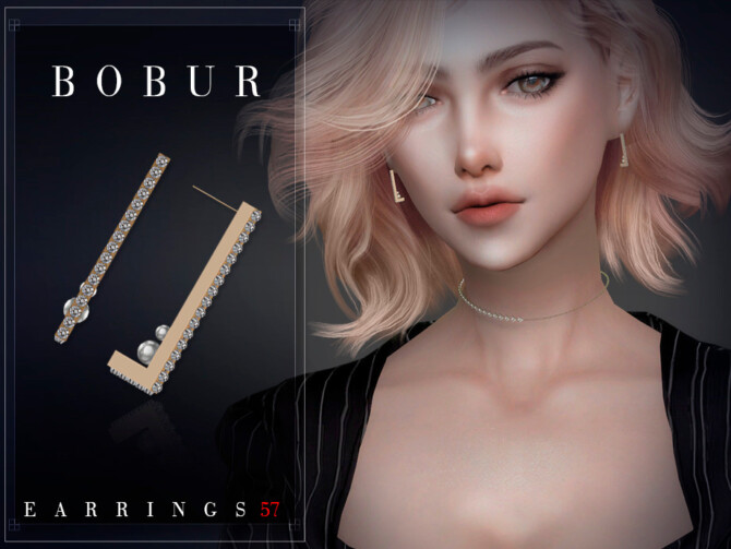 Simple diamond pearl earrings by Bobur3 at TSR