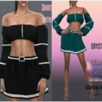 Skirt with belt with crystals by Sims House at TSR