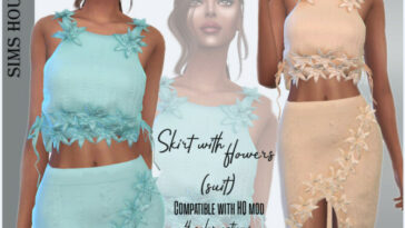 Skirt with flowers (suit) by Sims House at TSR