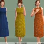 Sleeveless Tiered Midi Dress by ekinege at TSR