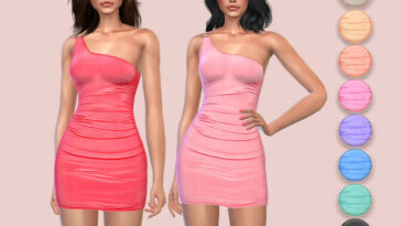 Slinky One Shoulder Ring Detail Dress by Harmonia at TSR