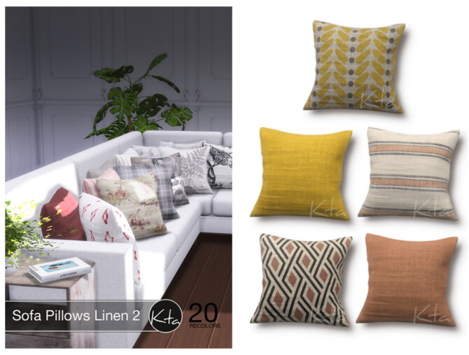 Sofa Pillows Linen 2 at Ktasims