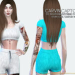 Solid Drawstring Top Set by carvin captoor at TSR