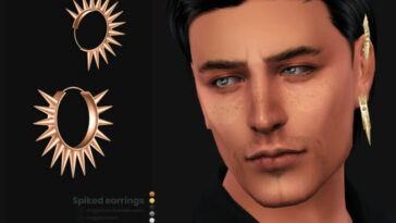 Spiked male earrings | Left by sugar owl at TSR