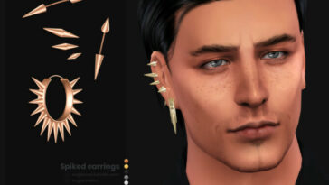 Spiked male earrings | Right by sugar owl at TSR