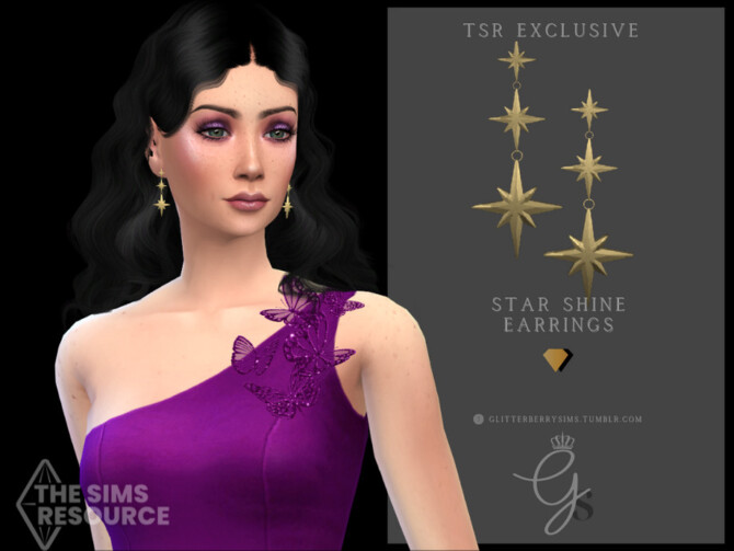 Starshine Earrings by Glitterberryfly at TSR