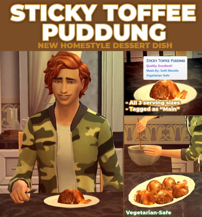 Sticky Toffee Pudding Custom Recipe by RobinKLocksley at Mod The Sims 4