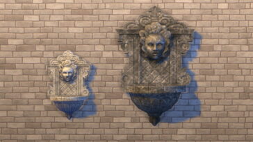 Stone Faced Wall Fountain Overhaul by xordevoreau at Mod The Sims 4