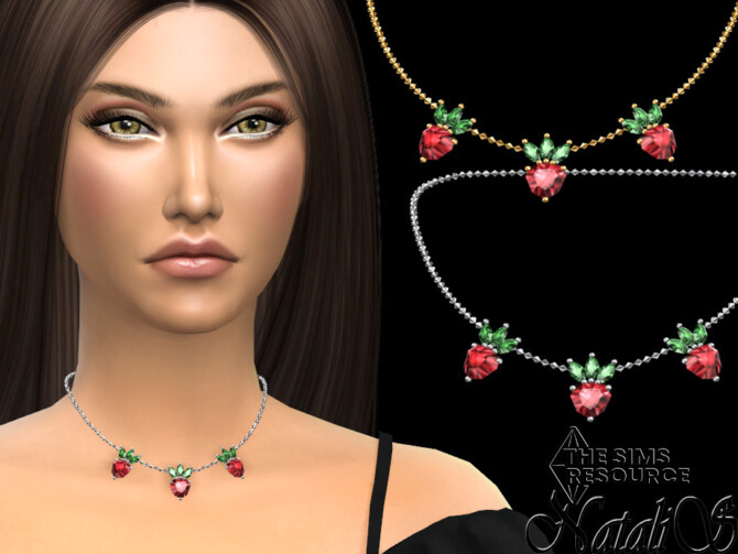 Strawberry pendant chain necklace by NataliS at TSR